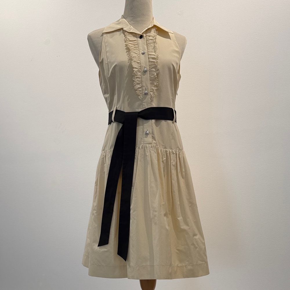 Lily Pulitzer Cream Dress w/ Black Belt